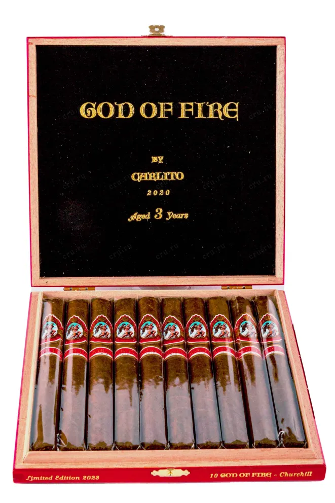 Коробка с сигарами God of Fire by Carlito Churchill *10