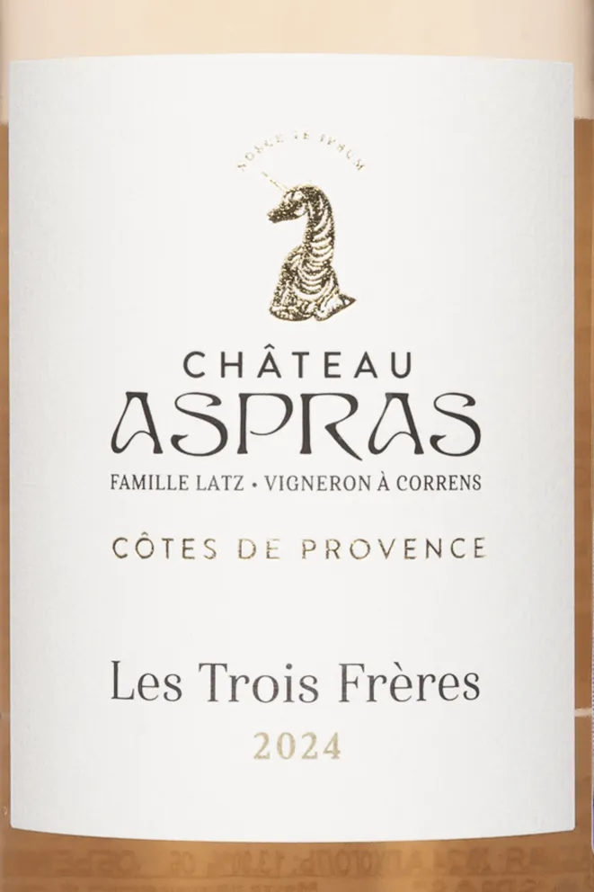 Этикетка Chateau Aspras Les Trois Freres Coted De Provence AOC 2024 0.75 л