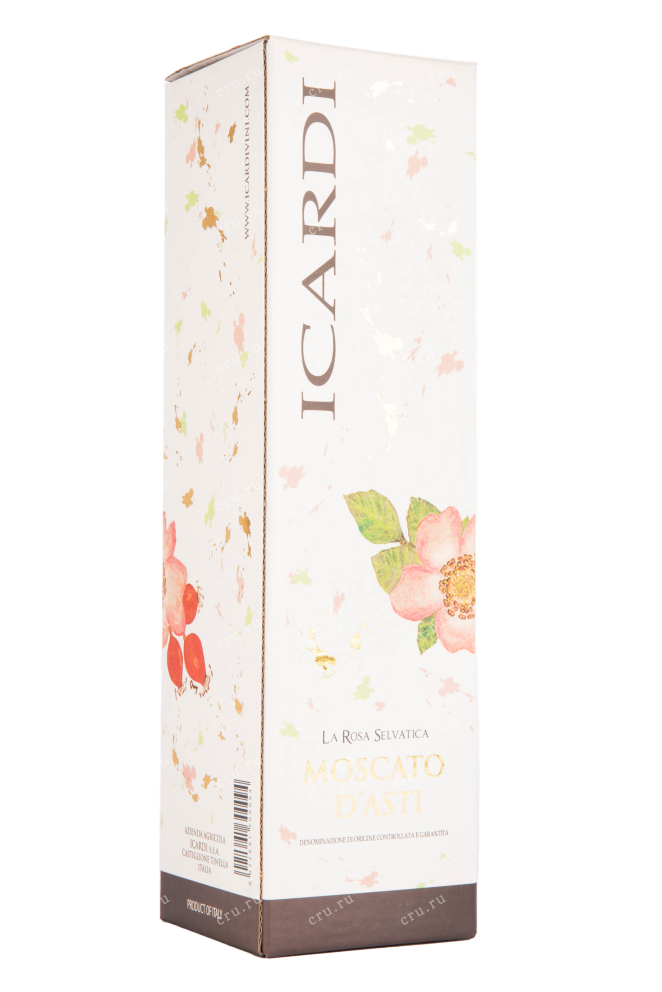 Подарочная коробка игристого вина Icardi La Rosa Selvatica Moscato d`Asti 0.75 л