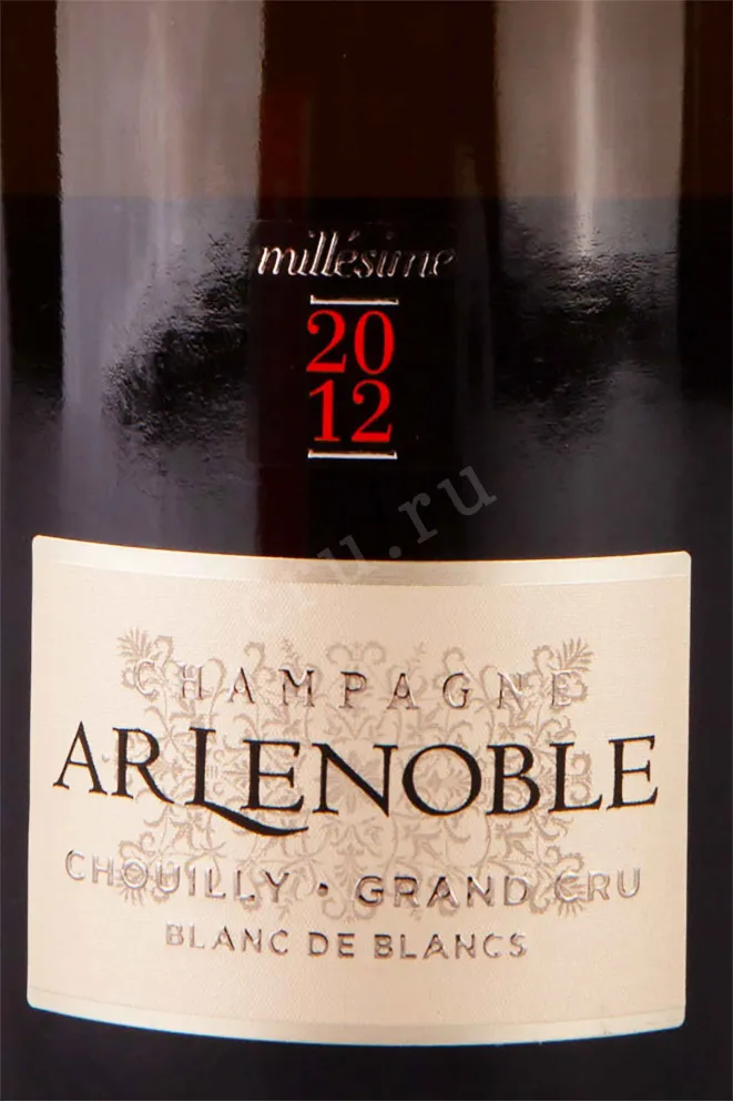 Этикетка AR Lenoble Blanc de Blancs Chouilly Grand Cru Millesime gift box 2012 0.75 л