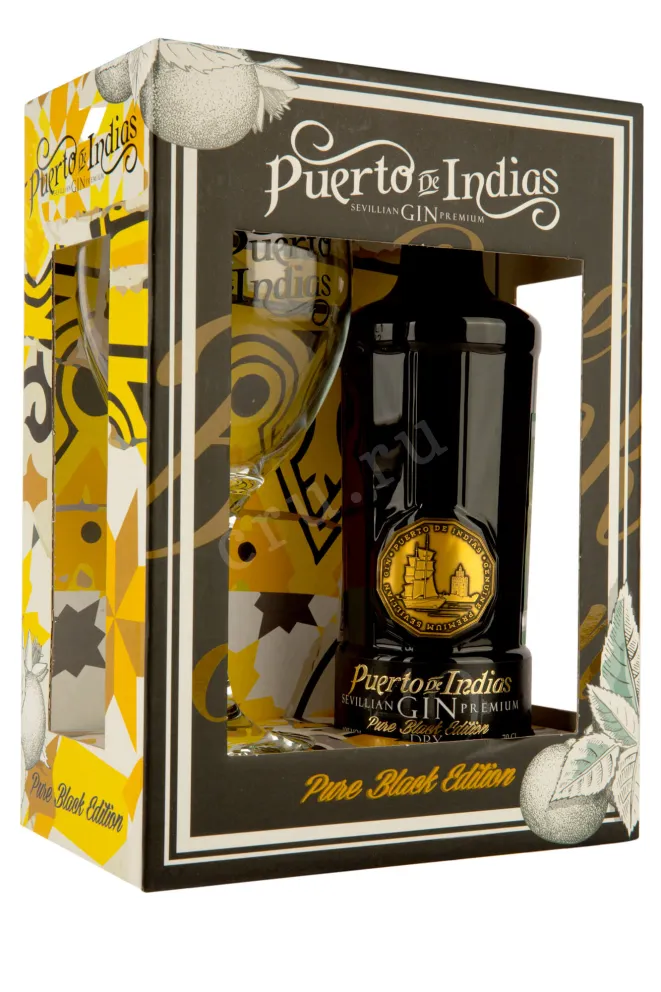 Набор с бокалом Puerto de Indias Sevillian Premium Black Edition Dry 0,7 л