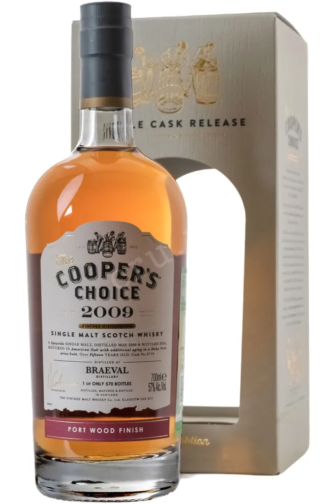 Виски The Cooper's Choice Braeval Port Wood Finish in gift box 2009 0.7 л