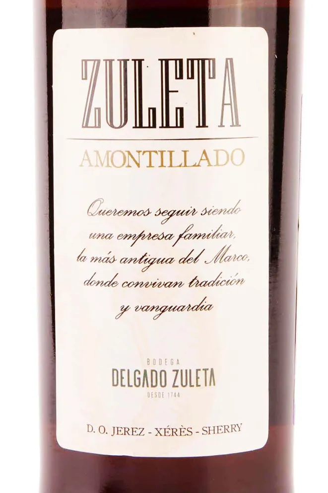 Этикетка Zuleta Amontillado 0.75 л