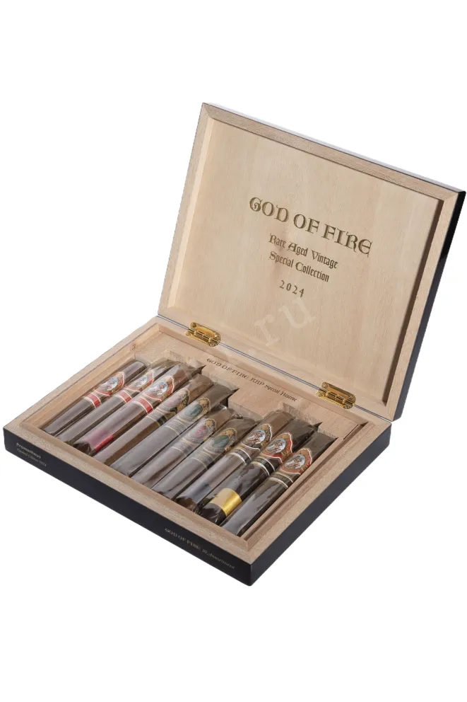 Сигары Сигары God of Fire KKP 10 Cigar Collection Macassar Ebony Travel Humidor