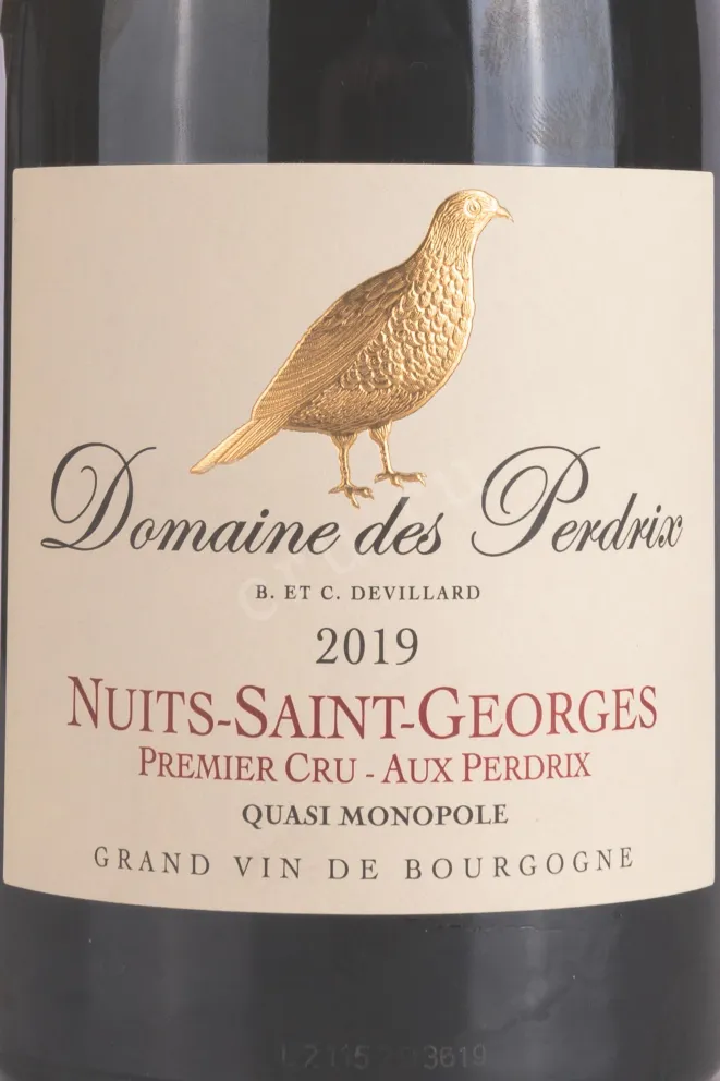 Вино Domaine des Perdrix Nuits Saint George Premier Cru Aux Perdrix Quasi Monopole 2019 0.75 л