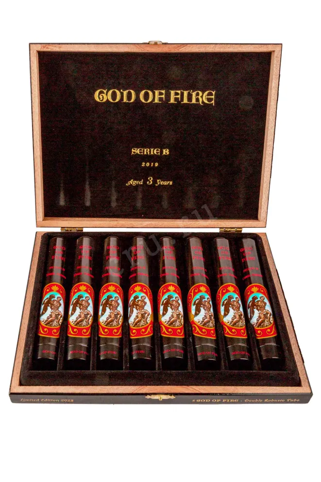 Коробка с сигарами God of Fire Serie B Double Robusto Tubos *8