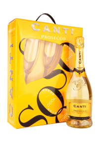 Игристое вино Prosecco Canti gift box + 2 glasses  0.75 л