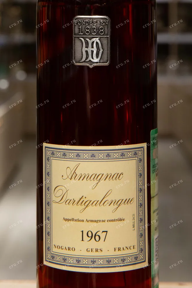 Этикетка Dartigalongue 1967 0.5 л