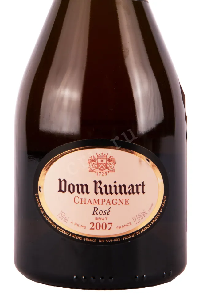 Этикетка игристого вина Дом Рюинар Розе 2007 0.75