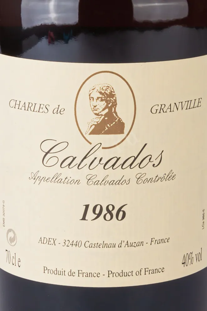 Этикетка Charles de Granville 1986 0.7 л