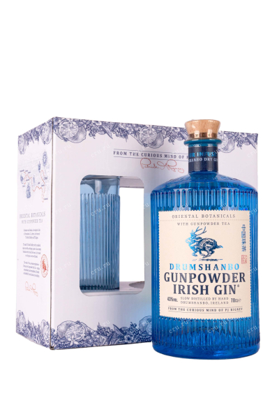 Джин Drumshanbo Gunpowder in giftset with 1 glasses  0.7 л
