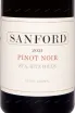 Этикетка Sanford STA Rita Hills Pinot Noir 2021 0.75 л
