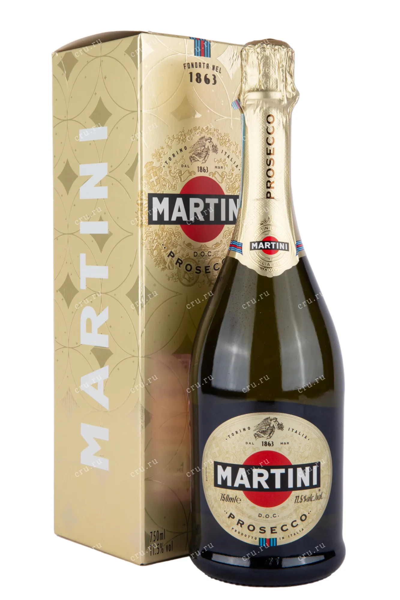 Фото — Игристое вино Martini Prosecco Extra Dry in gift box  0.75 л