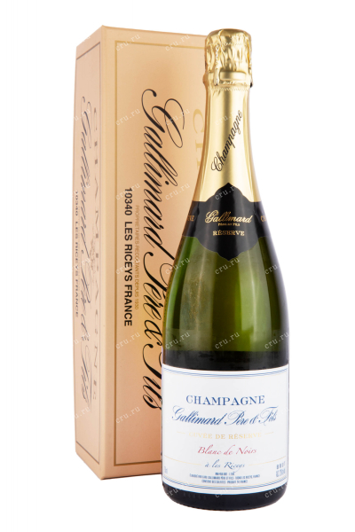 Шампанское Gallimard Pere et Fils Cuvee de Reserve Blanc de Noirs Brut in gift box 2019 0.75 л
