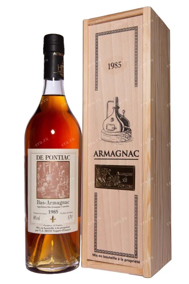 Арманьяк De Pontiac Bas-Armagnac in wooden box 1985 0.7 л