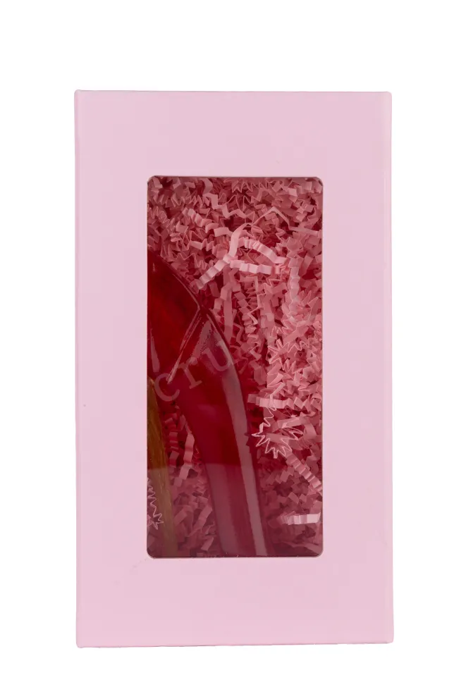 Подарочная коробка Карамельная туфля малая с безалкогольным розовым вином 10мл 0.01 л