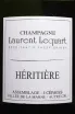 Этикетка Laurent Lequart Heritiere in gift box 2021 0.75 л