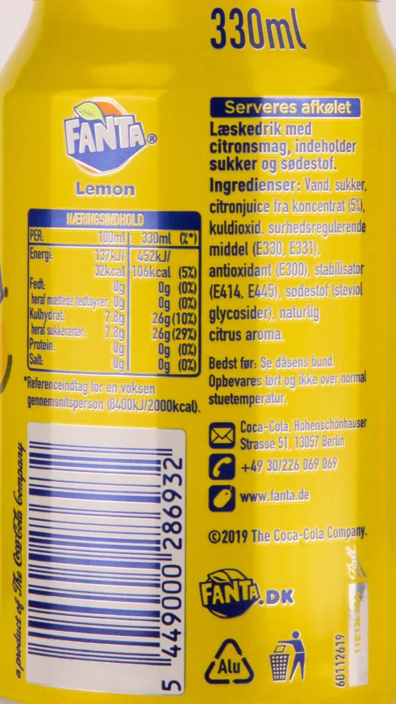 Контрэтикетка Fanta Lemon 0,33 л