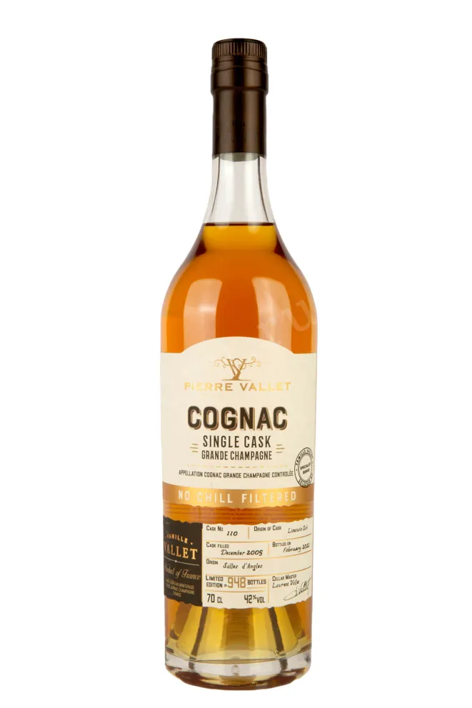 Бутылка Pierre Vallet Single Cask Grand Champagne  0.7 л
