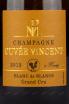 Контрэтикетка игристого вина Paul Louis Martin Cuvee Vincent Blanc de Blancs Grand Cru with gift box 0.75 л