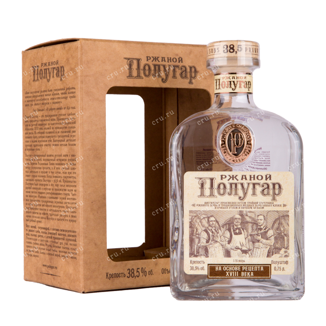 Бутылка водки Polugar Rye with gift box 0.75 с подарочной упаковкой