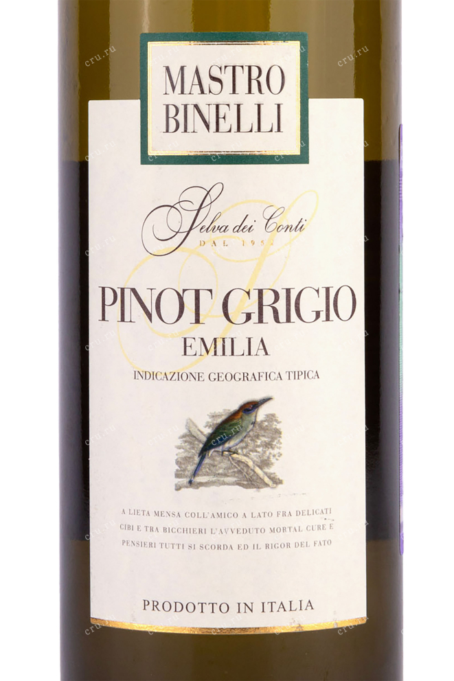 Этикетка Mastro Binelli Pinot Grigio 0.75 л