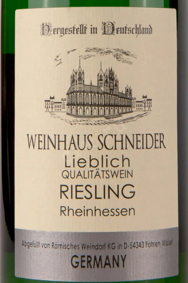 Этикетка Weinhaus Schneider Riesling Lieblich 0.75 л