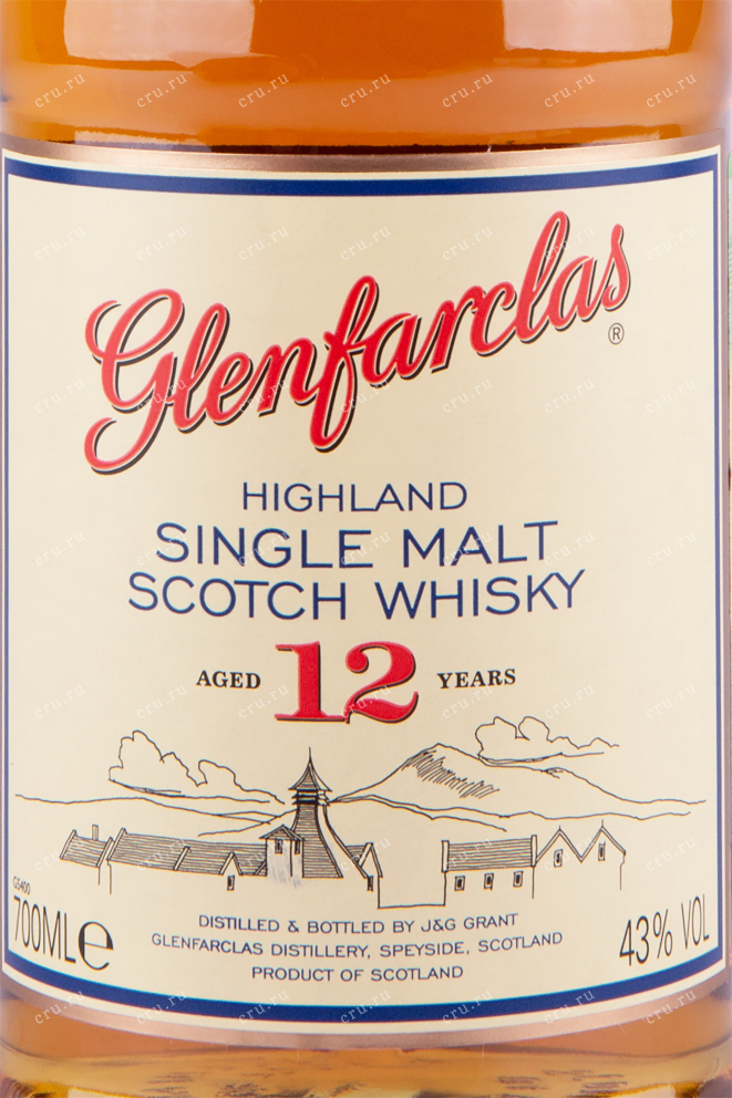 Этикетка виски Glenfarclas 12 years old 0.7