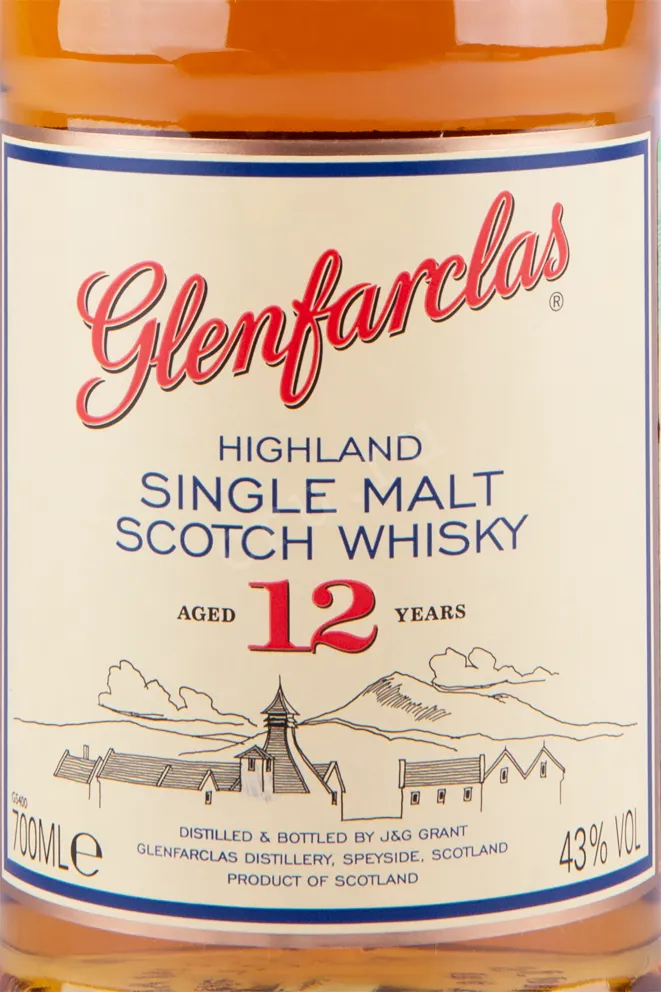 Этикетка виски Glenfarclas 12 years old 0.7