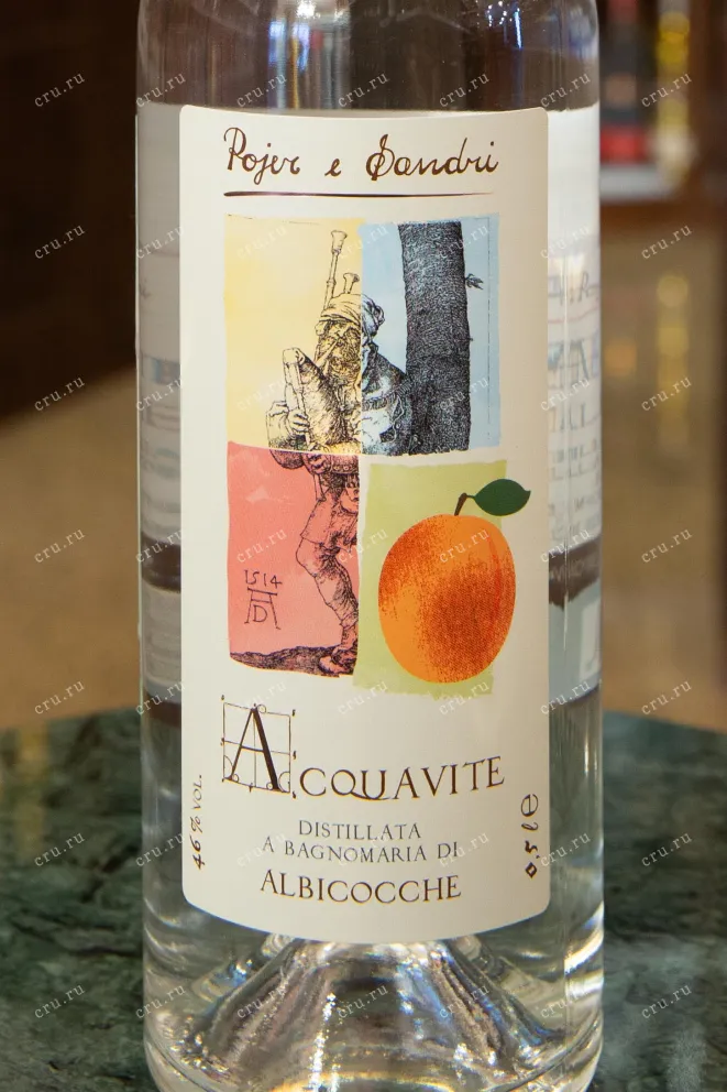 Этикетка Acquavite Albicocche in gift box 0.5 л