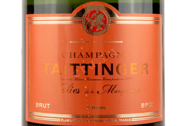 Этикетка шампанского Тэтенжэ Ле Фоли де ля Маркетри Брют 0,75