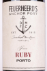 Этикетка Feuerheerd's Anchor Port Fine Ruby 2019 0.75 л