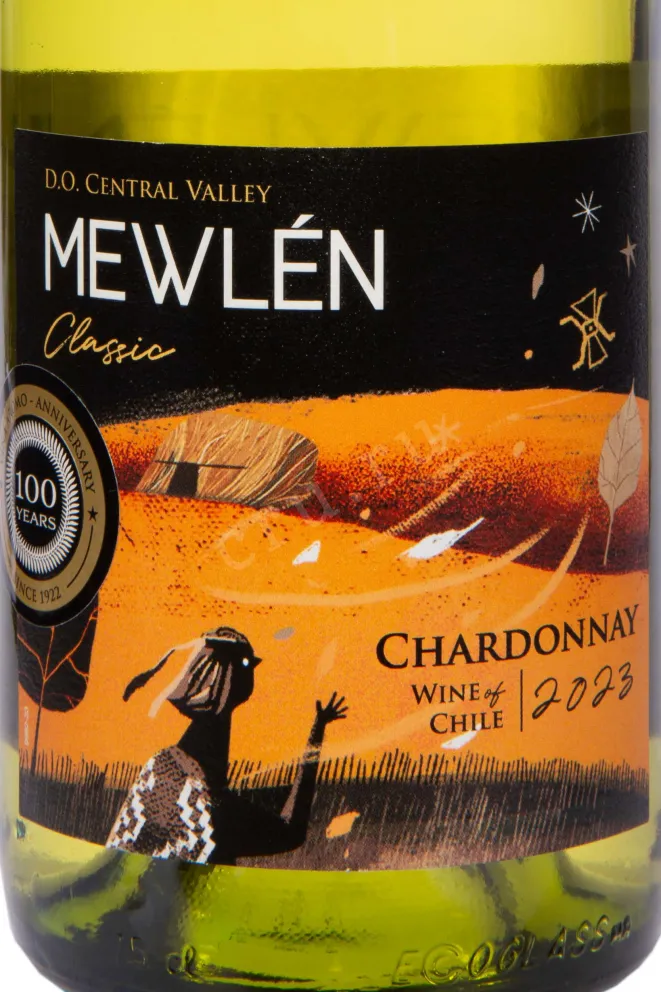 Этикетка Mewlen Chardonnay Classic Central Valley DO 2023 0.75 л