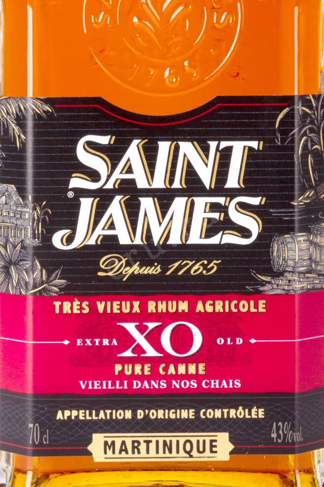 Этикетка Saint James Agricole Tre Vieux XO in gift box 0.7 л