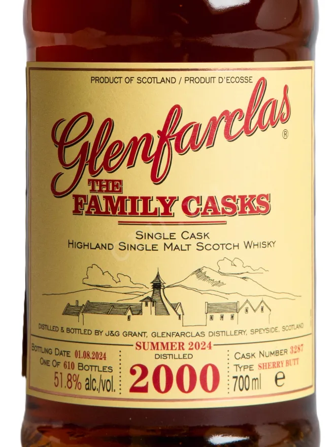 Этикетка Glenfarclas Family Casks in gift box 2000 0.7 л