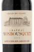 Этикетка вина Chateau Monbousquet St. Emilion Grand Cru Classe 2014 0.75 л