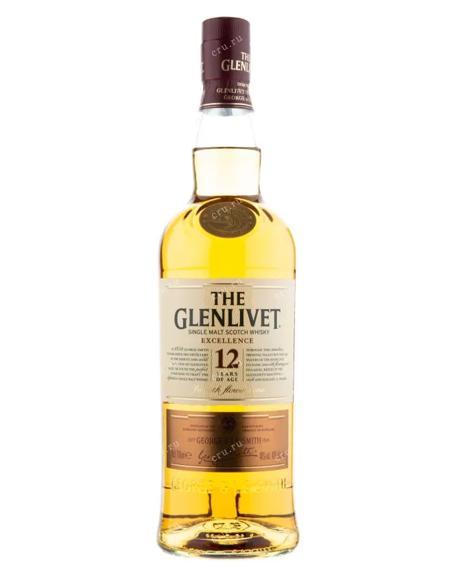 Виски Glenlivet Single Malt Exellence 12 years in gift box  0.7 л