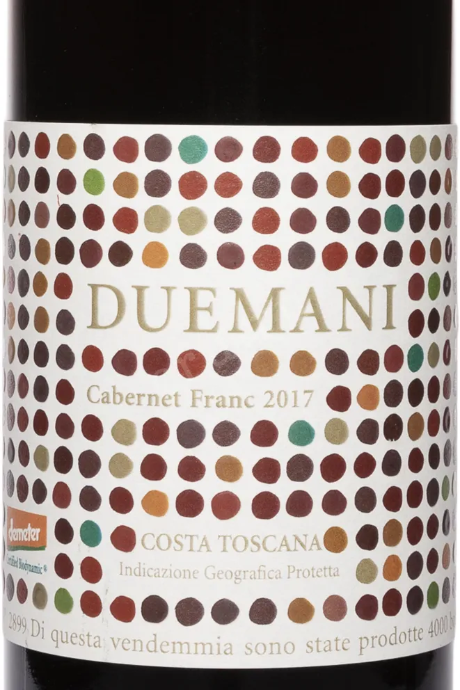 Этикетка Duemani Toscana 2017 0.75 л