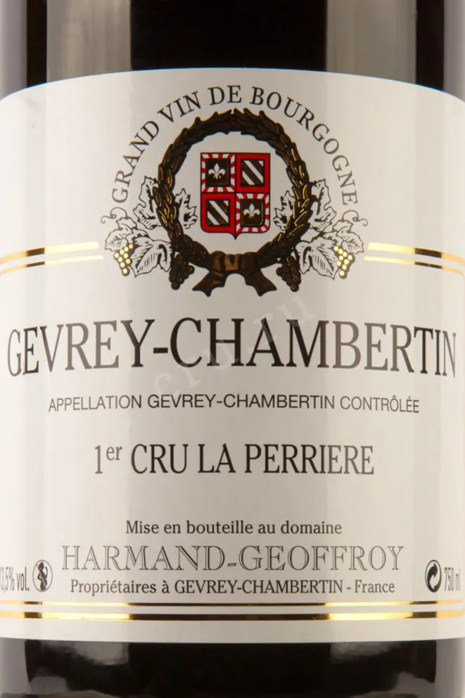 Этикетка Domaine Harmand-Geoffroy Gevrey-Chambertin 1er Cru La Perriere 2016 0.75 л