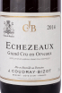 Этикетка Echezeaux Grand Cru En Orveaux AOC J.Coudray-Bizot 2014 0.75 л