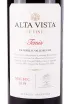 Этикетка Alta Vista Single Vineyard Temis Malbec 2019 0.75 л
