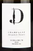 Этикетка Jacquinet Dumez Sublimum Premier Cru 2018 0.75 л