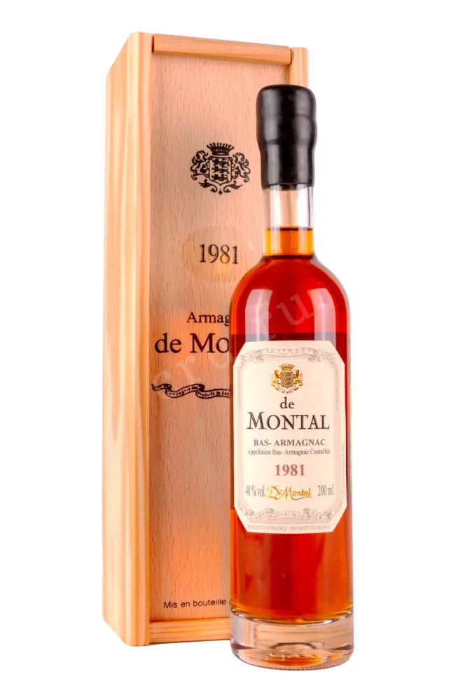 Арманьяк De Montal 1981 wooden box 1981 0.2 л