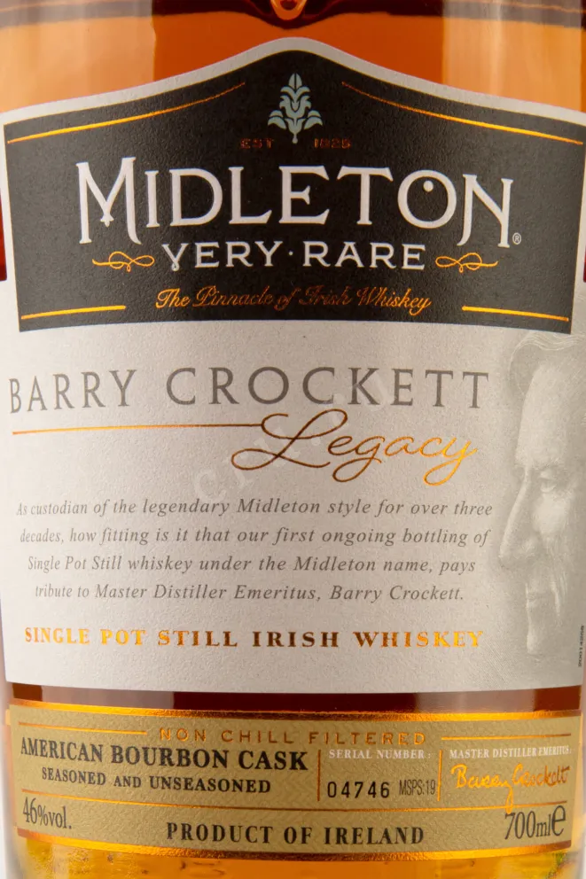 Этикетка Midleton Barry Crockett Legacy 0.7 л