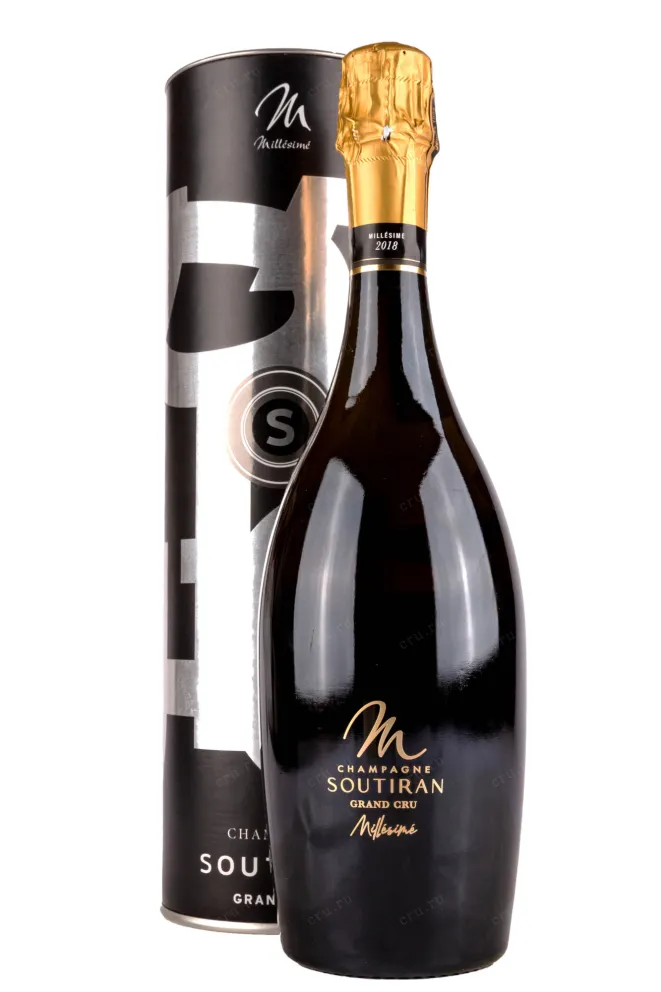 Шампанское Soutiran Cuvee Millesimee Grand Cru Brut  in tube 2018 0.75 л
