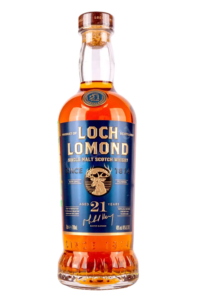 Этикетка Loch Lomond Single Grain 21 years gift box 0.7 л
