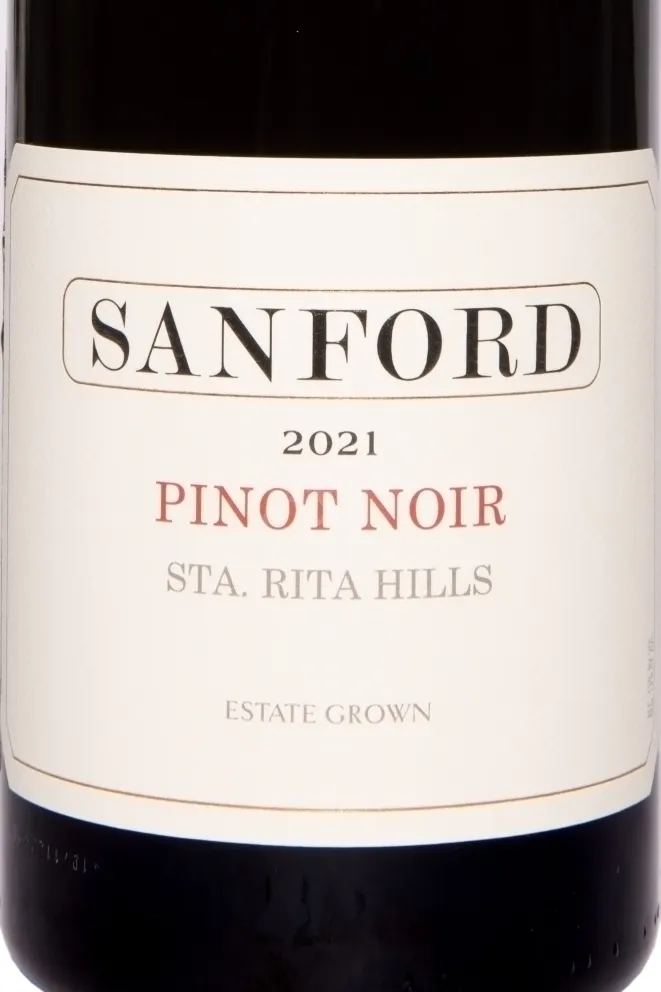 Этикетка Sanford STA Rita Hills Pinot Noir 2021 0.75 л