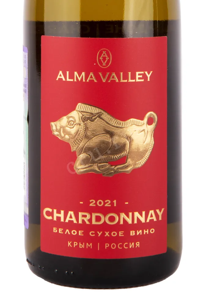 Этикетка вина Алма Велли Шардоне 2021 0.75