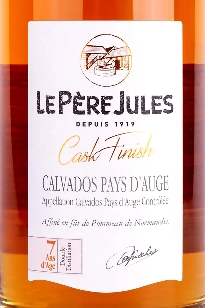 Этикетка Pays d'Auge 7 ans Cask Finish Le Pere Jules   0.7 л