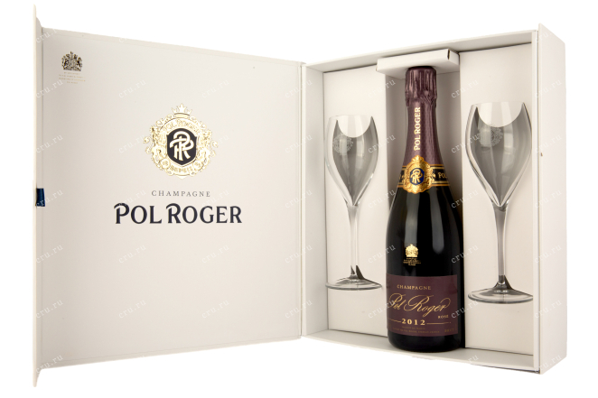 Шампанское Поль Роже Розе Винтаж 0,75 в подарочном наборе с 2 бокалами